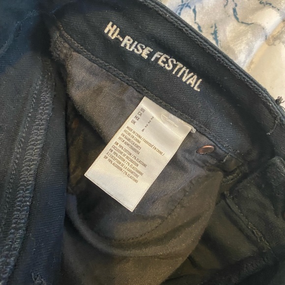 American Eagle Black Ripped Festival Denim Shorts - Picture 5 of 5